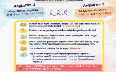 Petunjuk Pembayaran dan Jumlah Biaya Studi Semester Genap 2021-2022